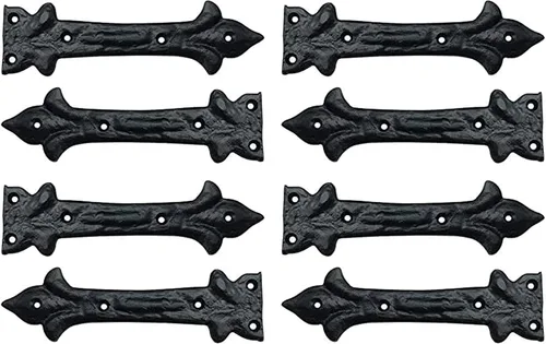 Vista 6 de Adonai Hardware Adonijah Bisagra falsa de aluminio para montaje frontal (6.5" x 12 Pack, Negro mate) para puertas de granero, puertas, armarios