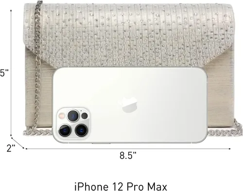 Vista 4 de Dasein Bolso de mano con satén satinado para mujer, tipo embrague, para noche, bandolera, bolsos, fiesta, graduación, boda, sobre