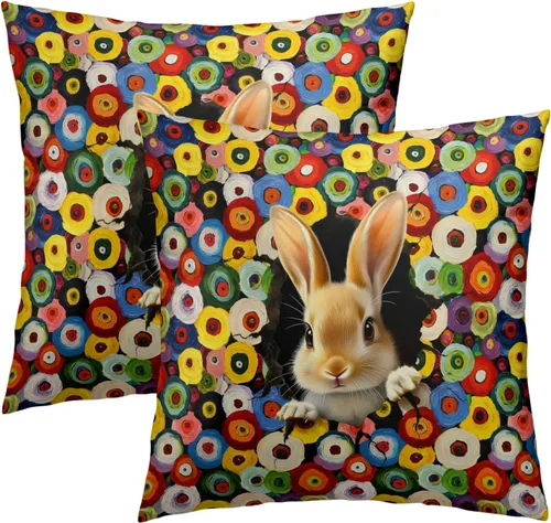 Vista 33 de Fundas de almohada marrón leopardo - 2 piezas Funda de almohada de guepardo 18x18 pulgadas Fundas de almohada de algodón con estampado de animales