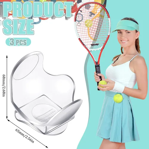 Vista 2 de Soulchen 3 piezas de tenis para pelota de tenis, soporte de clip de cintura, bolsillo de bola, soporte de clip de cintura ABS, equipo deportivo