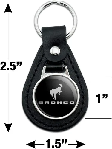 Vista 2 de Ford Bronco - Llavero de piel negra