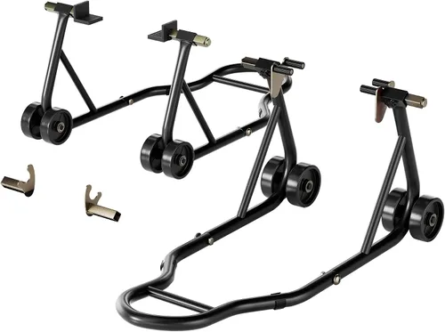 Vista 8 de SPECSTAR Soporte universal para motocicleta, capacidad de 441 libras de elevación de rueda trasera con carrete de basculante ajustable U+L, soporte