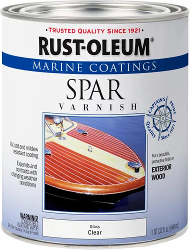 Vista 4 de Rust-Oleum 207008 Barniz Marine Spar, cuarto de galón, transparente brillante (paquete de 2)