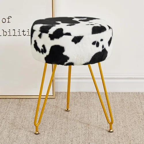 Vista 11 de Taburete de tocador de terciopelo, moderno taburete otomano con patas doradas ajustables, silla de maquillaje para tocador, silla de tocador pequeña