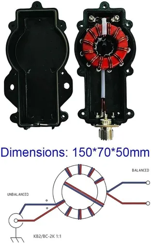 Vista 6 de KB2 Empresas Original 3-54Mhz 1:1 Balun actual 2000 vatios PEP
