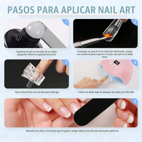 Vista 5 de LIONVISON Formas de uñas de poligel: 120 piezas de formas de uñas en forma de ataúd para gel constructor reutilizables – 12 tamaños de extensión