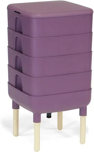 Vista 11 de FCMP Outdoor - The Essential Living Composter, contenedor de 4 bandejas para vermicompostador, color negro