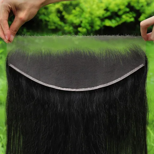Vista 62 de BEEOS Frontal de Encaje HD de 13 x 4 pulgadas Solamente, cabello humano virgen lacio de color rubio 613, línea de cabello prearrancado de 0.10mm