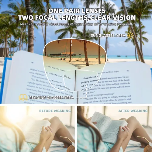 Vista 3 de LADEESSE 3 Pack Bifocal Sunglasses For Women Stylish Reading Sun glasses for Women