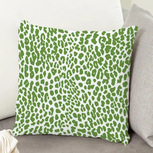 Vista 71 de Funda de cojín decorativa con estampado de guepardo verde peridoto para sofá, funda de almohada verde crema con estampado de leopardo con A-16