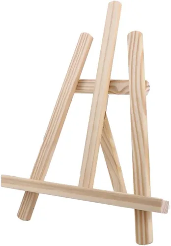 Vista 8 de Mini caballete de exhibición de madera, soporte de mesa de madera natural para lienzos pequeños, manualidades infantiles, tarjetas de visita