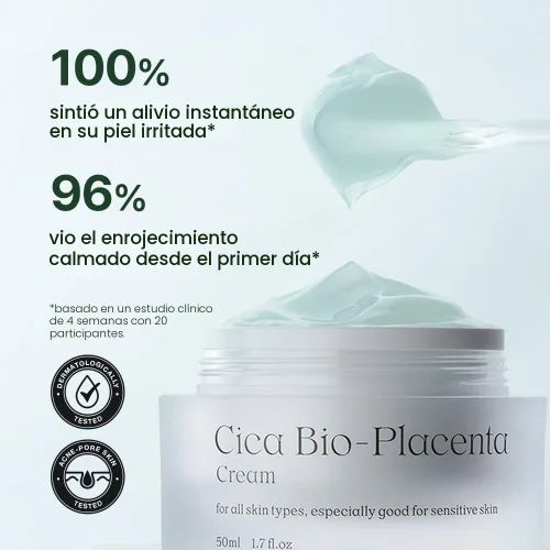 Vista 4 de NATURAL DERMA PROJECT NDP Cica Cream - Crema hidratante facial de gel para aliviar quemaduras solares, hidratante coreano ligero para pieles