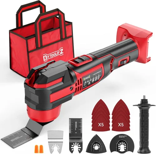 Vista 13 de Herramienta Oscilante Inalámbrica para Batería Dewalt de 20V, Herramienta de Motor sin Escobillas de 6 Velocidades Variables, Kit de Múltiples