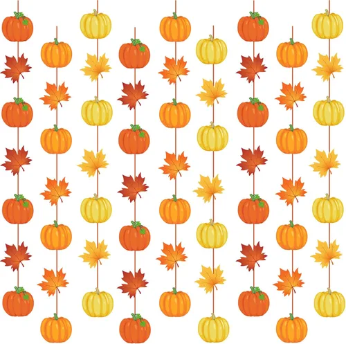 Vista 11 de Ceenna 8 piezas de decoración colgante de otoño hojas de arce colgantes