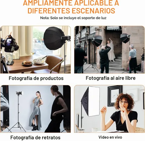 Vista 7 de EMART Soporte de Luz Resistente de 8.5 pies, Acolchado con Resorte, Construcción de Aleación de Aluminio, Trípode de Estudio de Foto y Video