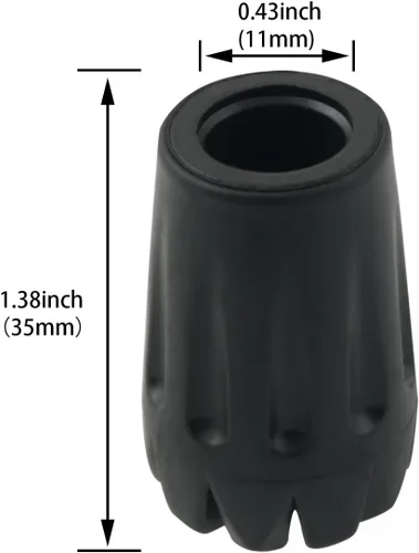 Vista 2 de Accesorios para bastón de senderismo al aire libre, funda de goma, punta de batalla, parte inferior redonda, cubierta de pie de herradura