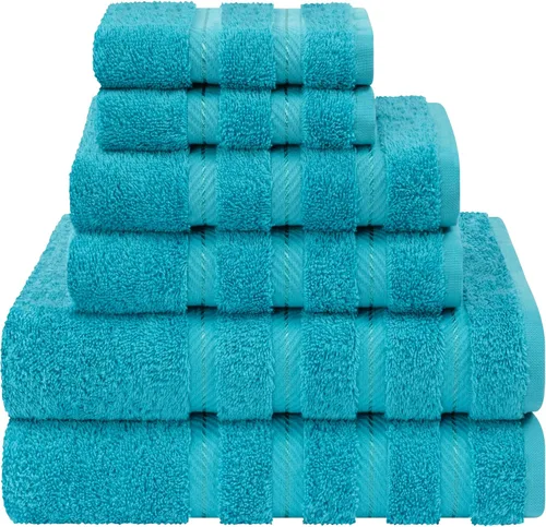 Vista 101 de American Soft Linen - Juego de toallas de 3 piezas, 1 toalla de baño, 1 toalla de mano y 1 toalla pequeña, 100% algodón turco para baño, juego