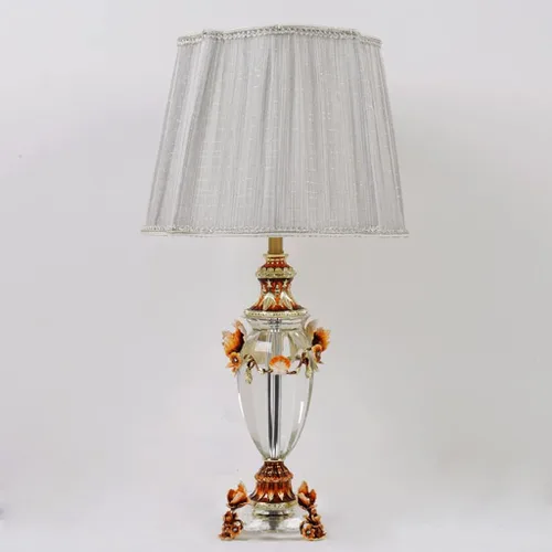 Vista 6 de Lámpara de mesa de noche, lámpara de mesa de cristal, decoración de color esmaltado, lámpara de noche, moderna, creativa, cálida y romántica, sala
