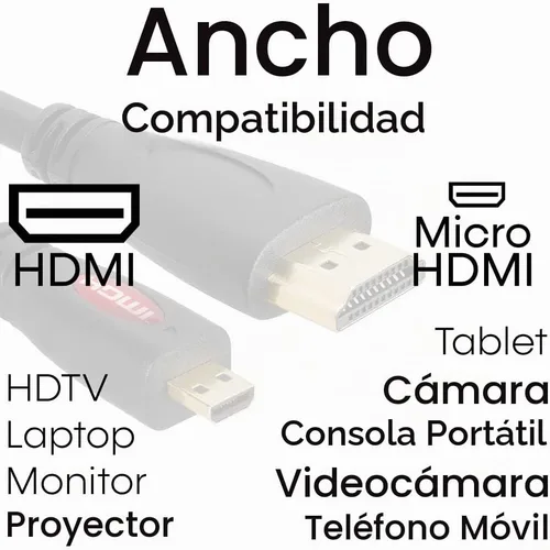 Vista 5 de Cmple - Cable micro HDMI a HDMI de 3 pies, cable micro HDMI macho a macho 4k para cámara de captura de tarjeta, cámara de vídeo, cámara de acción