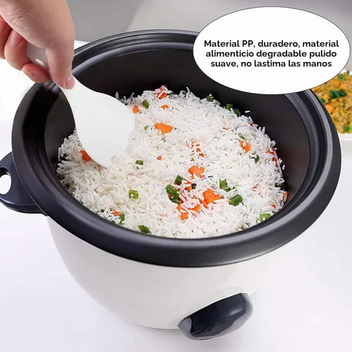 Vista 5 de Juego de utensilios de cocina de plástico, 2 piezas, color blanco Blanco a