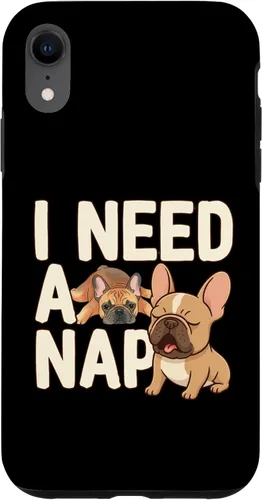 Vista 25 de I Need a Nap Funny French Bulldog Mom Life Tired Parent Case for iPhone 16