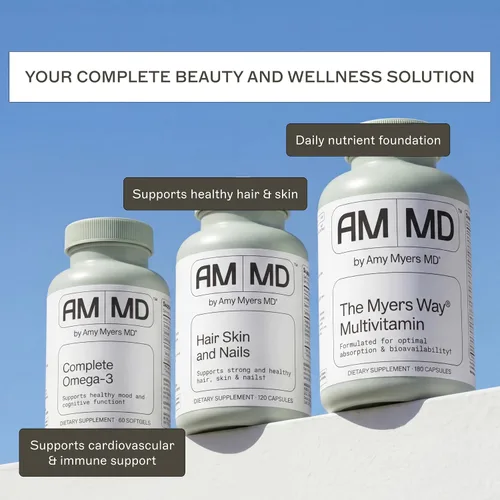 Vista 7 de Amy Myers MD Cabello y uñas - Apoya el cabello fuerte, la piel radiante y las uñas saludables - L-prolina, cola de caballo, ácido hialurónico - Sin