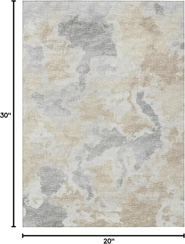 Vista 3 de Addison Rugs Alfombra Accord AAC32 beige lavable para interiores y exteriores, 1'8" x 2'6