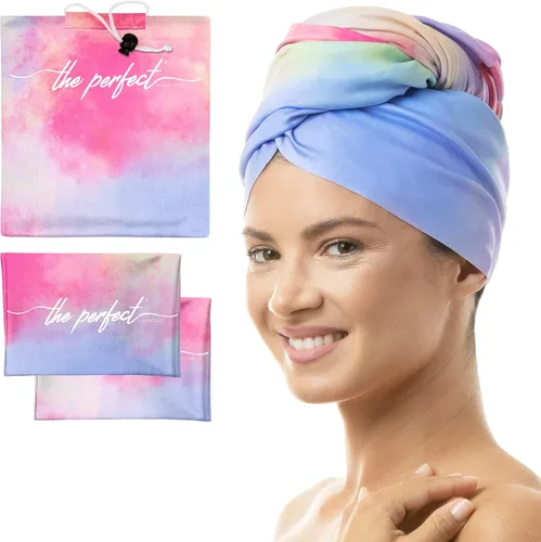 Vista 7 de THE PERFECT HAIRCARE Curly Hair Girls Juego de Toallas de Microfibra para Plopping - Envoltorio Anti-encrespamiento Sedoso y Suave para Secar