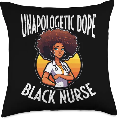 Vista 4 de Unapologetically Dope Black Nurse Black Pride African American Nursing Black History Month Throw Pillow, 16x16, Multicolor