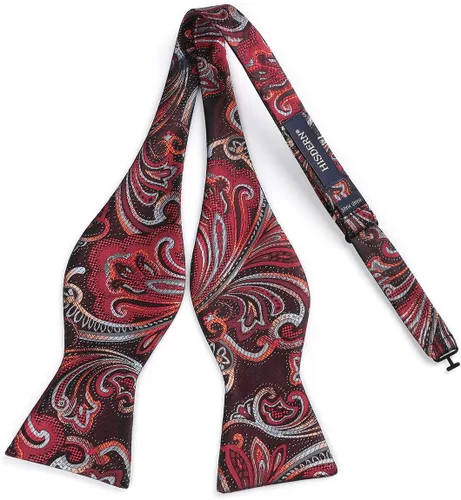 Vista 34 de HISDERN Pajaritas para hombre, corbatín de cachemira para hombre, corbata de lazo y bolsillo cuadrado, juego formal de esmoquin para boda