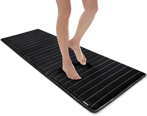 Vista 15 de Tapete de baño de espuma viscoelástica extra grueso, moderno, con infusión de carbón y base antideslizante GripTex, absorbente, de fácil cuidado