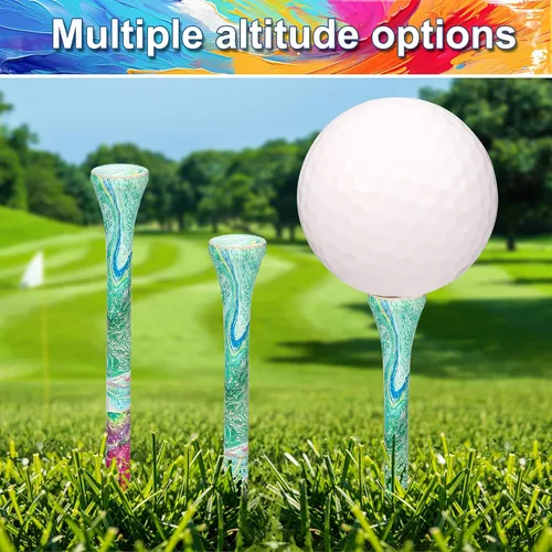 Vista 5 de Camisetas de golf duraderas de bambú, 100 piezas, 100 unidades, 3-1/4 pulgadas, material biodegradable que reduce la fricción lateral, más estable