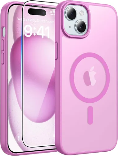 Vista 218 de FNTCASE - Funda para iPhone 16 Pro: magnética, mate, translúcida, de grado militar, protectora contra caídas, resistente, fina, duradera y a prueba