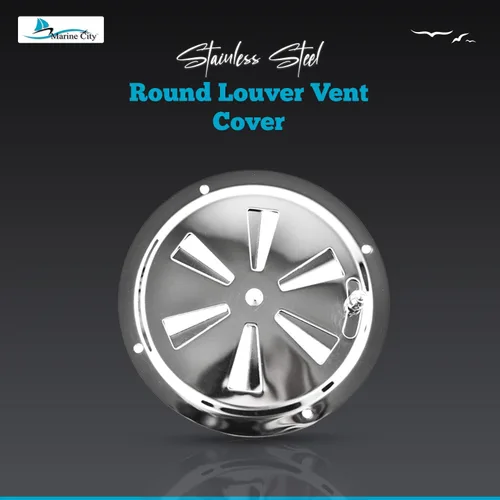 Vista 2 de MARINE CITY 304 Grade Polished Stainless Steel Cabin Ventilation Plate Round Louver Vent Cover Butterfly Air Vent Gill Plate with Side Knob for