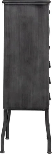 Vista 5 de Creative Co-Op Elegante gabinete de almacenamiento de metal con 3 cajones, negro