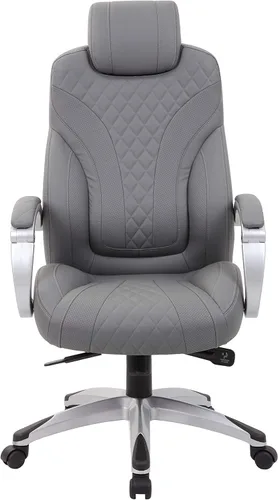 Vista 6 de Boss Office Products Silla ejecutiva con brazos con bisagras, color gris