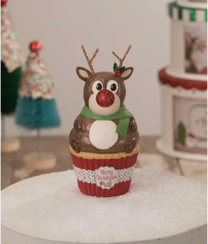 Vista 3 de Bethany Lowe Contenedor para cupcakes Rudolph