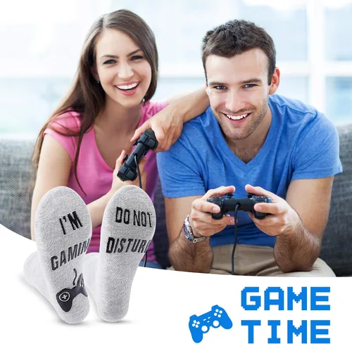 Vista 5 de Calcetines de juegos Do Not Disturb, calcetines para jugadores, regalos divertidos para adolescentes, niños, hombres, mujeres, padre, papá, banda