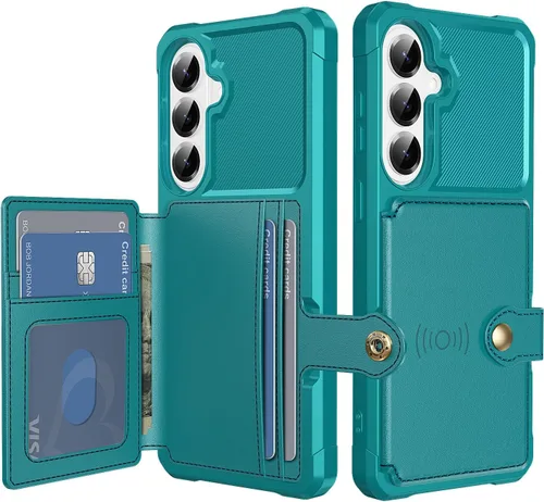 Vista 78 de Funda para Samsung Galaxy S21 Ultra con tarjetero, compatible con soporte magnético para automóvil, resistente a los golpes, resistente, suave, TPU