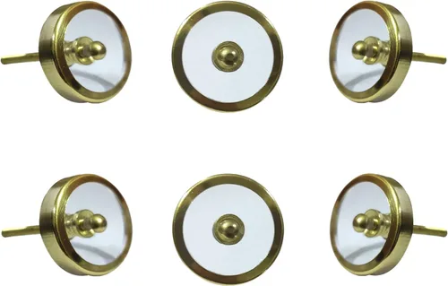 Vista 11 de Perilla Home Sirius Beige - Paquete de 6 pomos redondos de metal de latón para interiores y exteriores, paso, gabinetes de cocina, pomos de diseño