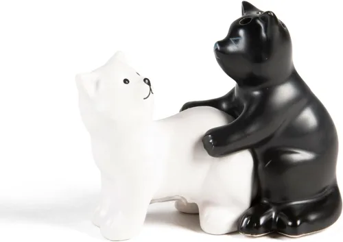 Vista 3 de BigMouth Inc Juego de saleros y pimenteros de gatos, decoración de cocina novedosa y regalo de broma divertido