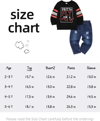 Vista 7 de oklady Ropa para niño pequeño, sudadera de manga larga con letras y pantalones de mezclilla rasgados, trajes de otoño e invierno para niños, 2-6T