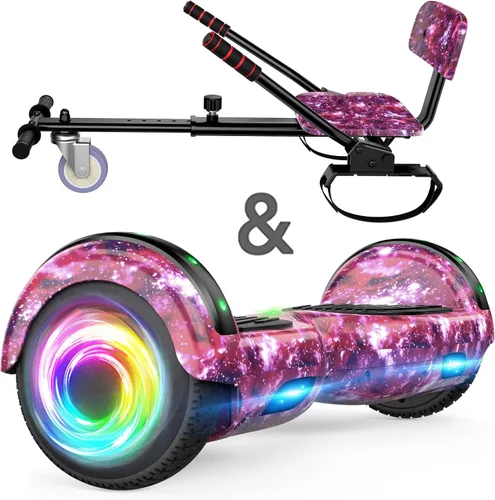 Vista 13 de SISIGAD Scooter Seat Attachment, 6.5'' Self Balancing Scooters Go Kart with Bluetooth and LED Lights