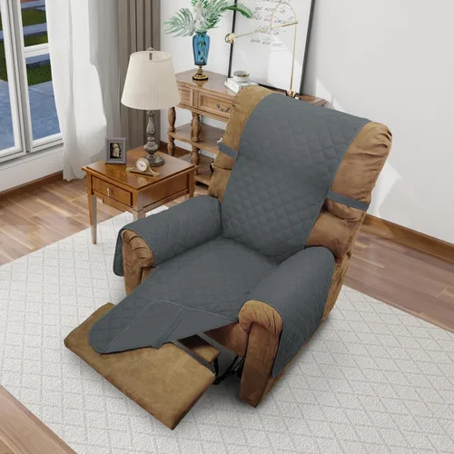 Vista 21 de Fundas para Silla Reclinable Reversibles Funda de Sofá para Mascotas Protector de Muebles Lazy Boy (Silla 23'', Beige/Beige)