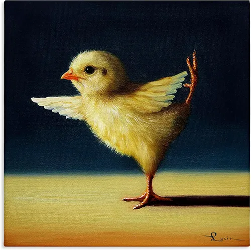 Vista 11 de Stupell Industries Yoga Chicks Birds of Paradise posan animales divertidos, diseño de Lucia Heffernan, arte de pared, 17 x 17 pulgadas