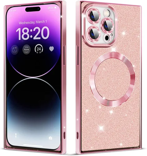 Vista 13 de Elegante Compatible con iPhone 12 Funda de Borde Rectangular, Lindo Patrón de Leopardo de Lujo Funda con Plateado Protector de Cámara TPU Suave A