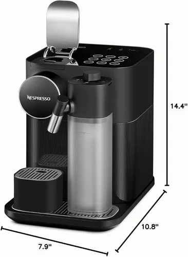 Vista 7 de Nespresso Gran Lattissima de De'Longhi, negro Sophisticated Darks one-touch machine with integrated milk system for cappuccinos and lattes.
