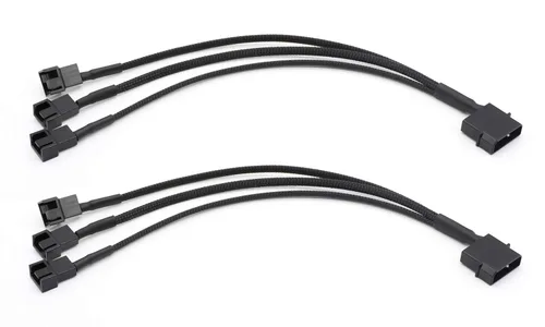 Vista 7 de Molex - Adaptador de ventilador de 4 pines para carcasa de PC de 3 pines y 4 pines, ventiladores de refrigeración de 12 V, cable de alimentación