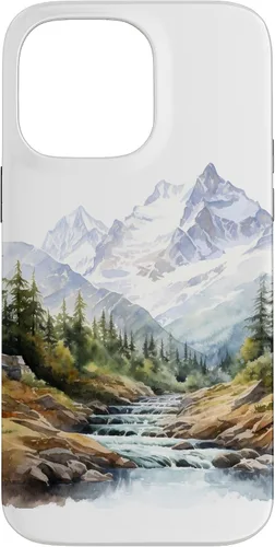 Vista 21 de Funda para iPhone 11 Pro acuarela montañas paisaje