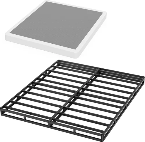 Vista 7 de Base de cama de metal resistente de 5 pulgadas con funda de somier de metal resistente y perfil bajo de 5 pulgadas para marco de cama, base